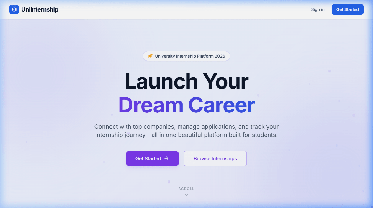 UniInternship Portal project screenshot